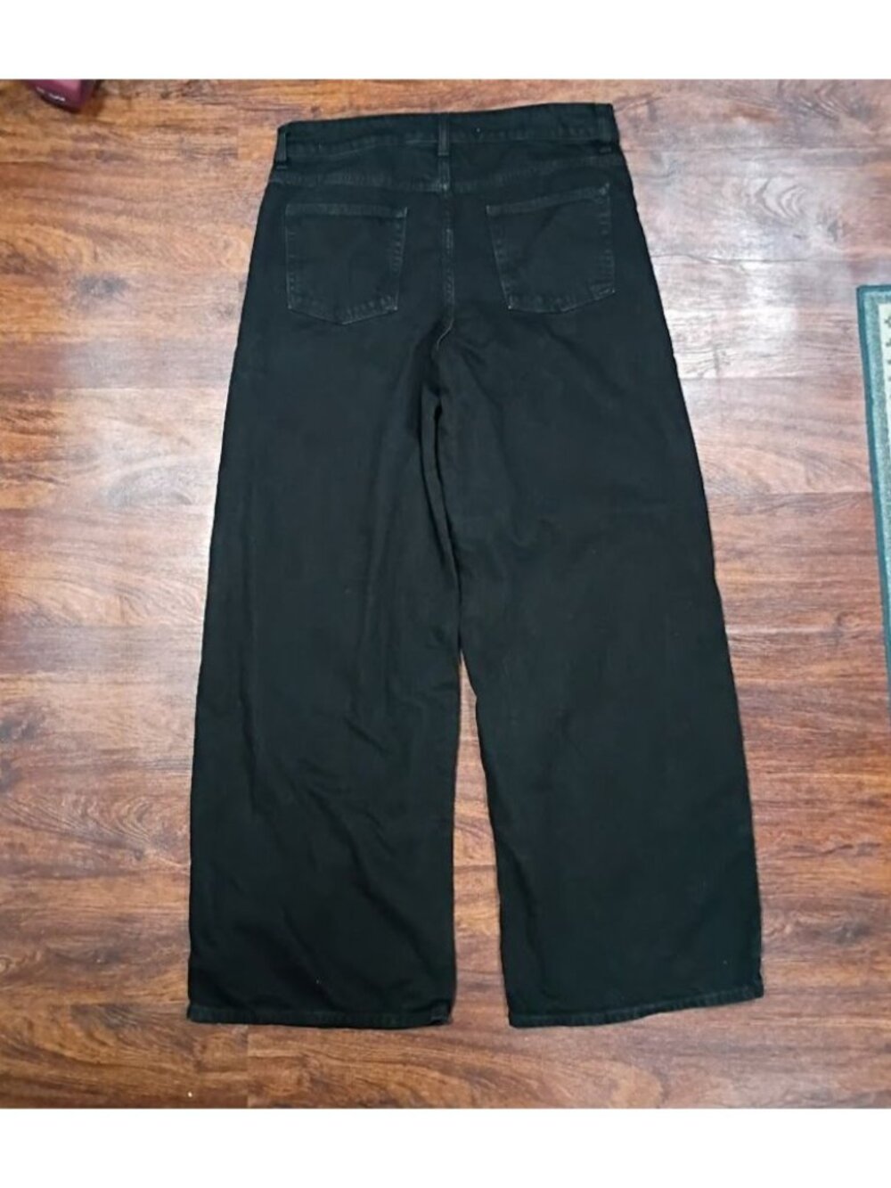 Gap Baggy Mid Rise Ultrasoft Black Denim Wide-Leg Jeans 31/12T - Picture 3 of 12